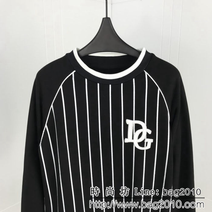 DＧ杜嘉班納 18秋冬新款 黑白條紋棒球風 衛衣套裝 男女同款 ydi1051